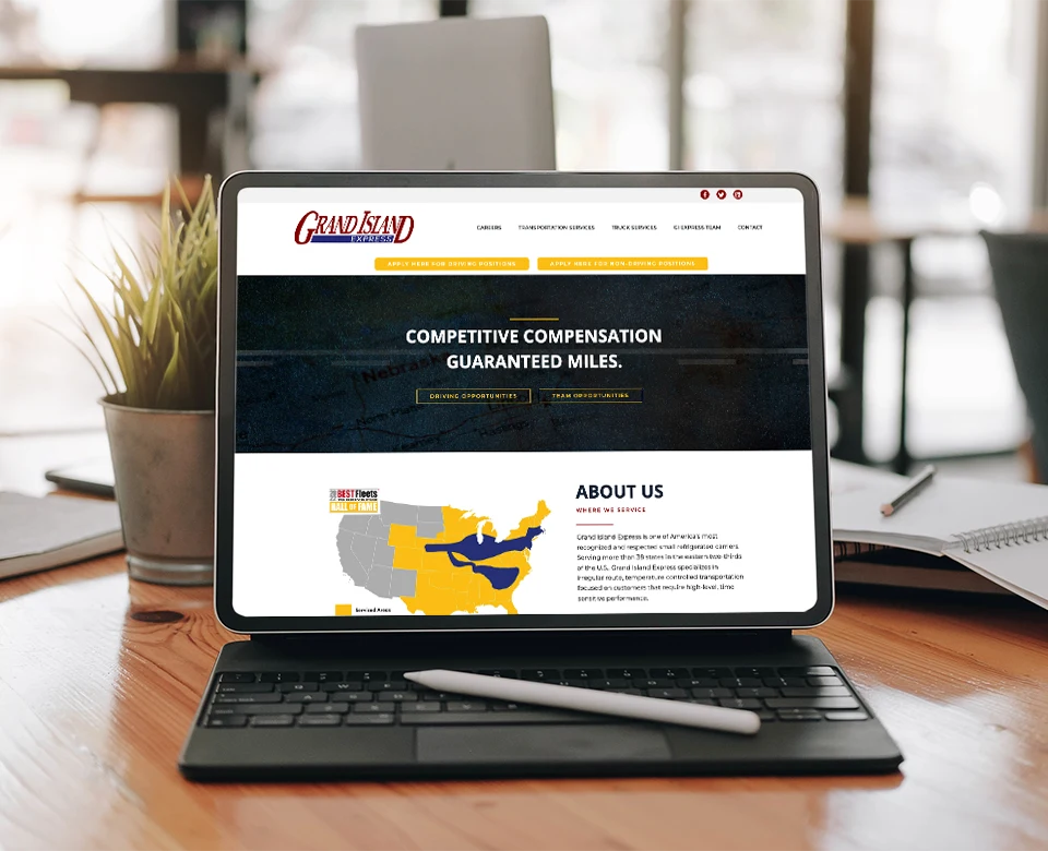 Grand Island Express website designed by Tech Harbor Digital